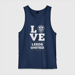 Майка мужская хлопок Leeds United Love Classic, цвет: тёмно-синий