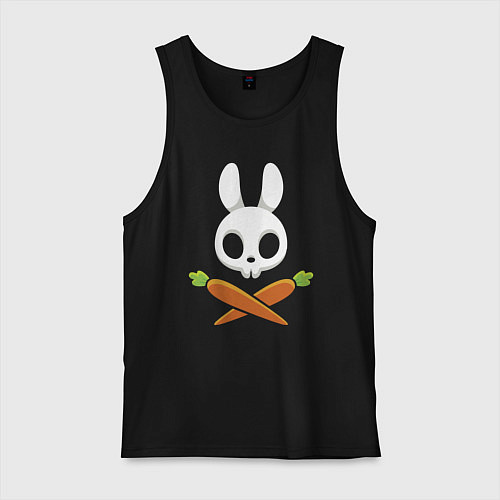 Мужская майка Череп кролика с двумя морковками / Черный – фото 1