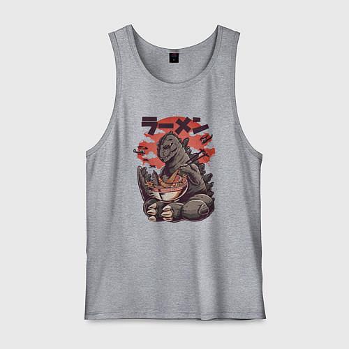 Мужская майка Godzilla and Udon / Меланж – фото 1