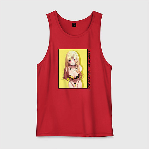 Мужская майка Фарфоровая кукла влюбилась - Марин / Красный – фото 1