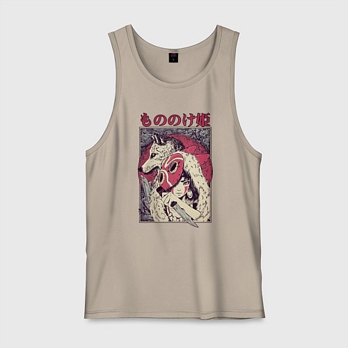 Мужская майка ПРИНЦЕССА МОНОНОКЕPRINCESS MONONOKE / Миндальный – фото 1