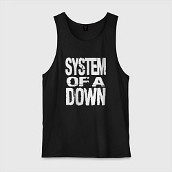 Майка мужская хлопок System of a Down логотип, цвет: черный