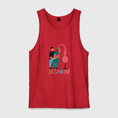 Мужская майка Джаз и Вино / Красный – фото 1