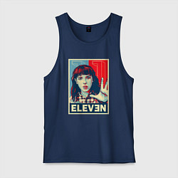 Майка мужская хлопок Stranger Things Eleven, цвет: тёмно-синий
