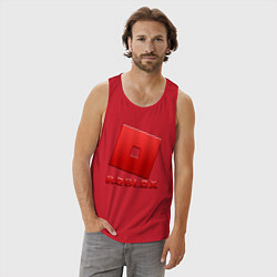 Майка мужская хлопок ROBLOX логотип красный градиент, цвет: красный — фото 2