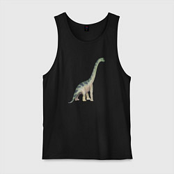 Майка мужская хлопок Mamenchisaurus Мамэньсизавр маменчизавр, цвет: черный