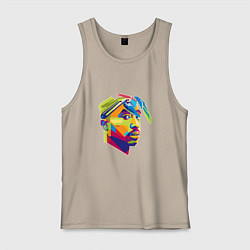 Майка мужская хлопок 2PAC Style, цвет: миндальный