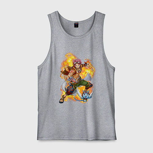 Мужская майка Нацу Драгнил и Хеппи / Меланж – фото 1