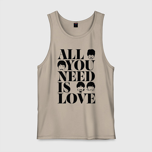 Мужская майка ALL YOU NEED IS LOVE THE BEATLES / Миндальный – фото 1