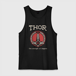 Майка мужская хлопок Thor strenght of Asgard, цвет: черный