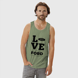 Майка мужская хлопок Ford Love Classic, цвет: авокадо — фото 2