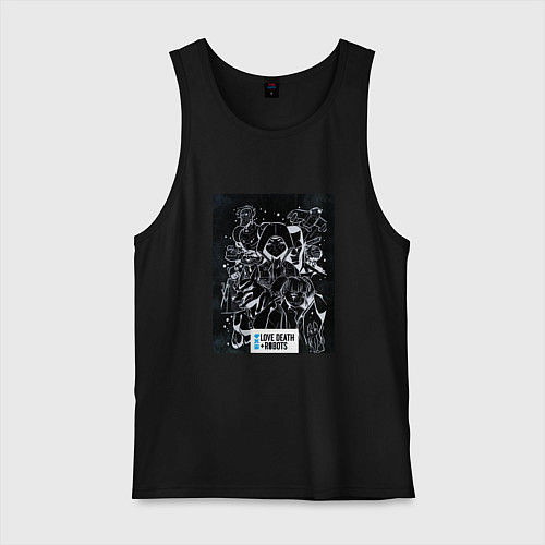 Мужская майка Love Death & Robots Collage / Черный – фото 1