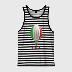 Майка мужская хлопок 3d aerostat Italy flag, цвет: черная тельняшка