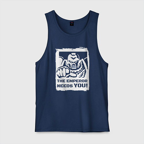 Мужская майка Император нуждается в тебе! Белый постер / Тёмно-синий – фото 1