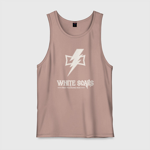 Мужская майка Белые шрамы лого винтаж / Пыльно-розовый – фото 1