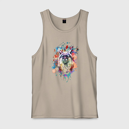 Мужская майка Lynx - рысь / Миндальный – фото 1