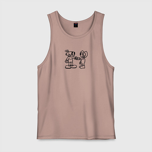 Мужская майка Cuphead and Bendy / Пыльно-розовый – фото 1