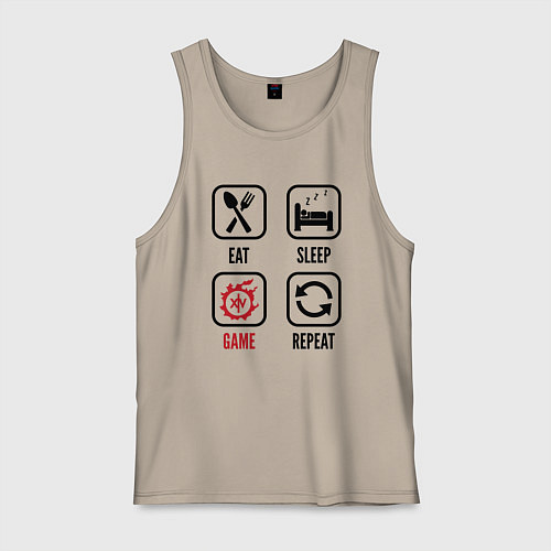 Мужская майка Eat - Sleep - Final Fantasy - Repeat / Миндальный – фото 1