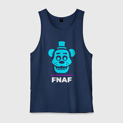 Мужская майка Символ FNAF в неоновых цветах / Тёмно-синий – фото 1