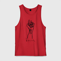 Майка мужская хлопок Half life - born, цвет: красный