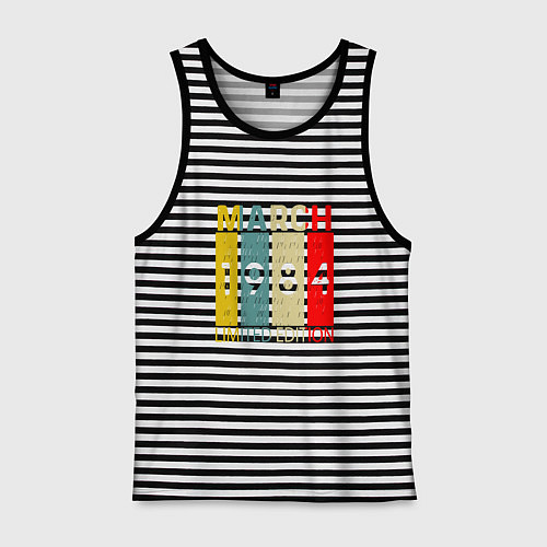 Мужская майка 1984 - Март / Черная тельняшка – фото 1