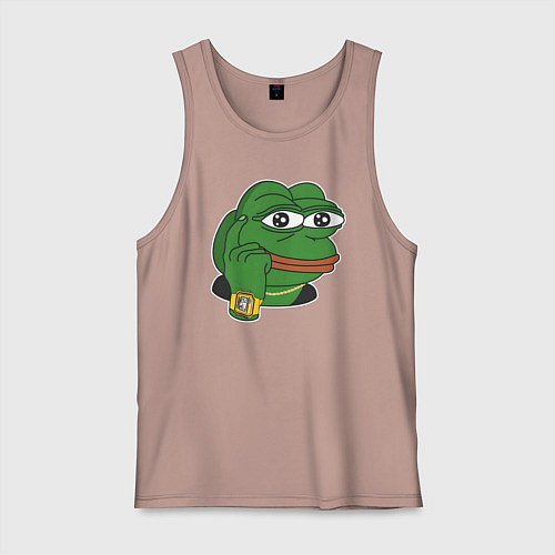 Мужская майка Пепе Лягушонок советует думать / Пыльно-розовый – фото 1