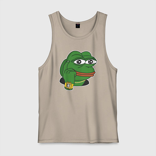 Мужская майка Пепе Лягушонок советует думать / Миндальный – фото 1