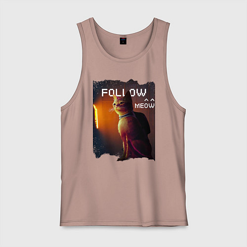 Мужская майка STRAY FOLLOW MEOW / Пыльно-розовый – фото 1