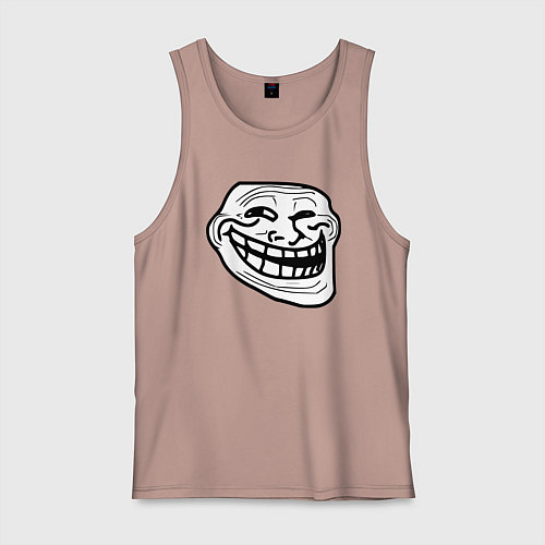 Мужская майка Тролльфейс улыбается мем / Пыльно-розовый – фото 1