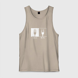 Майка мужская хлопок Пластик - Метал, цвет: миндальный