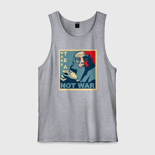 Мужская майка Make tea, not war / Меланж – фото 1