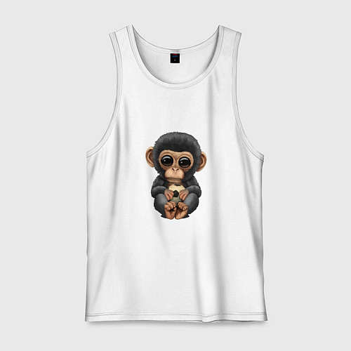 Мужская майка Футбол - Шимпанзе / Белый – фото 1