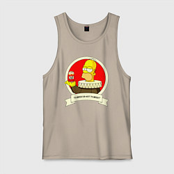 Майка мужская хлопок To beer or not to beer?, цвет: миндальный