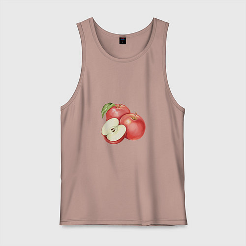 Мужская майка Красные спелые яблоки / Пыльно-розовый – фото 1