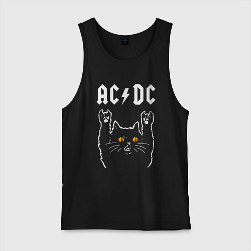 Мужская майка AC DC rock cat / Черный – фото 1