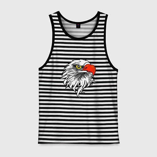 Мужская майка Орлиная голова / Черная тельняшка – фото 1