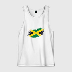 Майка мужская хлопок Jamaica Flag, цвет: белый