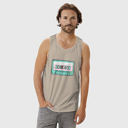Майка мужская хлопок Музыкальная кассета - олды поймут, цвет: миндальный — фото 2