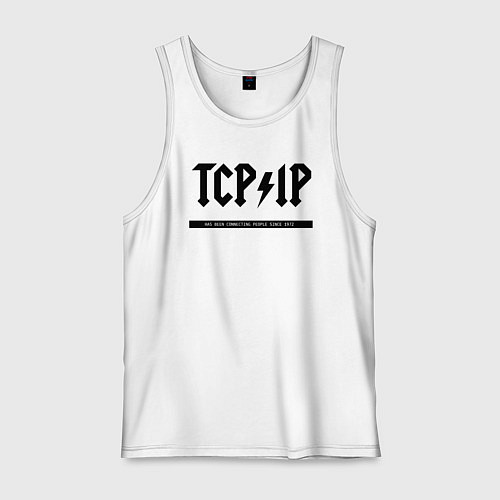 Мужская майка TCPIP Connecting people since 1972 / Белый – фото 1