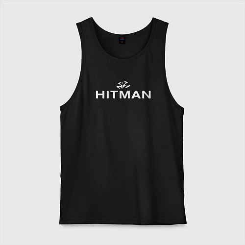 Мужская майка Hitman - лого / Черный – фото 1