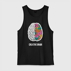 Майка мужская хлопок Creative Brain, цвет: черный