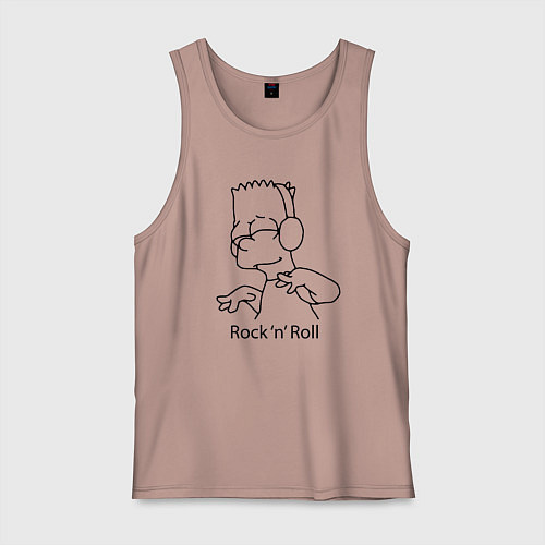 Мужская майка Bart Simpson - Rock n Roll / Пыльно-розовый – фото 1