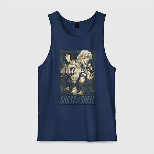 Мужская майка Ghost in the shell all / Тёмно-синий – фото 1