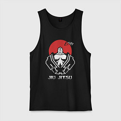 Майка мужская хлопок Jiu-Jitsu red sun, цвет: черный