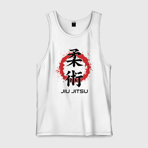 Мужская майка Jiu jitsu red splashes logo / Белый – фото 1