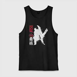 Майка мужская хлопок Jiu-jitsu splashes logo, цвет: черный