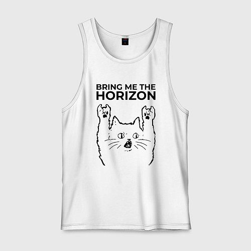 Мужская майка Bring Me the Horizon - rock cat / Белый – фото 1