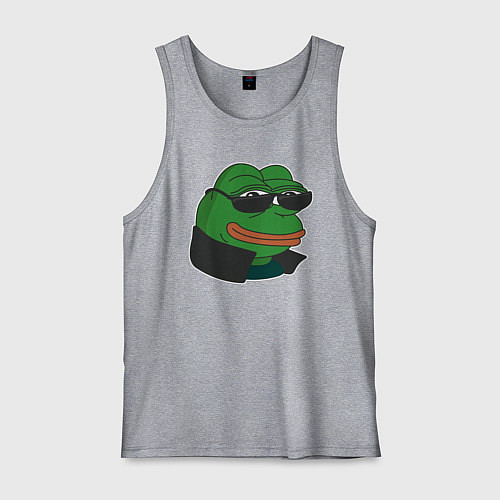 Мужская майка Лягушонок Пепе крутой / Меланж – фото 1