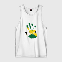 Майка мужская хлопок Hand Jamaica, цвет: белый