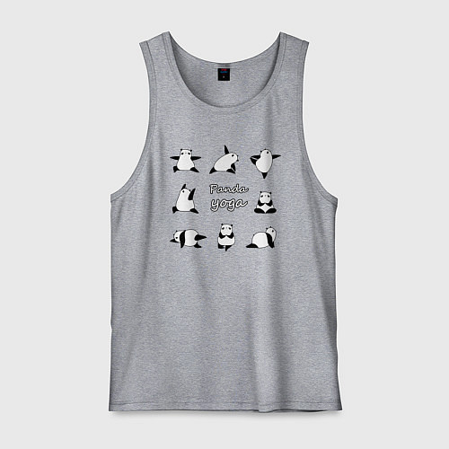 Мужская майка Панда - йога / Меланж – фото 1
